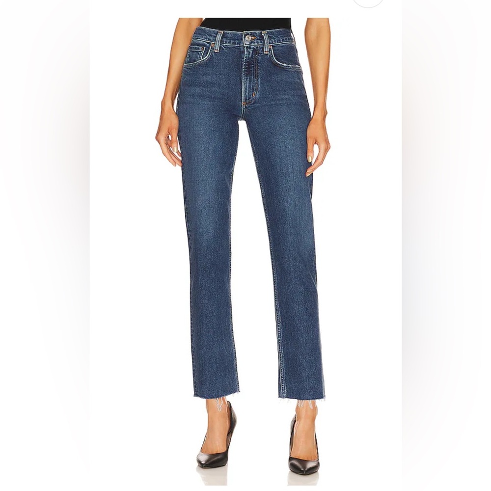 NWT AGOLDE Mid Rise Straight Crop Jeans in Mirage